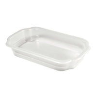 La barquette transparente en PP « Take-Away 250x159x43 » de Duni GmbH (lot de 246 pièces) est de forme rectangulaire et peu profonde ; elle est idéale pour le conditionnement des plats.