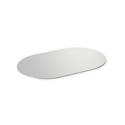 Das Duni GmbH Servier- und Dekotablett 37x23 cm in Lake - Hochwertiges Design (1 Stück) zeichnet sich durch eine flache, elegante silberne Oberfläche aus, ideal als Serviertablett silber zur stilvollen Präsentation oder Dekoration.
