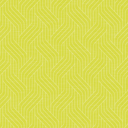 Les serviettes Dunisoft 40 x 40 cm 1/4 pli de Duni GmbH présentent un motif géométrique jaune avec des chevrons blancs imbriqués sur un fond texturé, ajoutant une touche moderne et abstraite à votre table élégamment dressée.