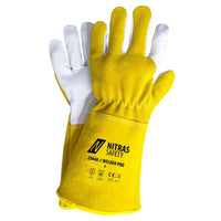 NITRAS WELDER PRO, Schweißerhandschuhe, ocker / grau