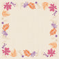 Die quadratische beigefarbene Dunicel-Mitteldecke 84x84 "Bright Autumn" von Duni GmbH zeigt eine Bordüre aus Herbstblättern, orangefarbenen Zweigen und lila Blüten - ideal als dekorativer Tischschmuck. Packung: 20 Stück.