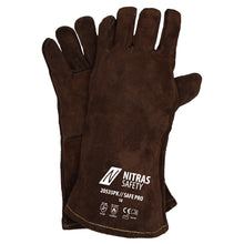 NITRAS SAFE PRO, gants de soudage, marron, EN 388, EN 12477 croûte de cuir | Paquet (12 paires)