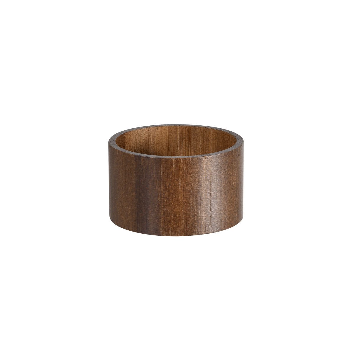 Un ensemble de 8 porte-bougies cylindriques en bambou et noyer de Duni GmbH avec une surface lisse, brun foncé et un fond blanc.