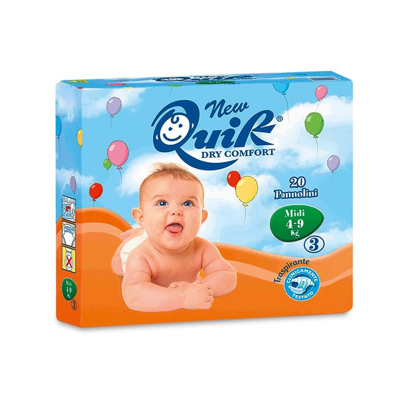 New Quik Babywindeln, Midi, 4 - 9 kg | Packung (20 Stück)