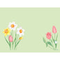 Sets Bio-Dunicel 30x40 Mélodie de printemps de Duni GmbH : Illustration de fleurs de printemps sur fond vert clair avec des jonquilles, des tulipes et des perce-neige - idéal pour une décoration de table durable ou votre prochain couvert de table Mélodie de printemps. Paquet (100 pièces).
