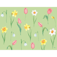 Avec les sets de table en papier « Frühlingsmelodie » de Duni GmbH (30 x 40 cm), ornés de tulipes, de perce-neige et de jonquilles peints à l'aquarelle sur un fond vert clair, vous apportez une touche de fraîcheur à cette saison. Lot de 250 pièces.