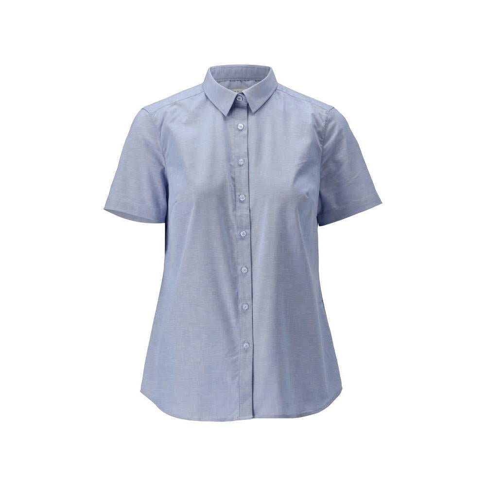 Hemd, Kurzarm, klassische Damen, Stretch Damenbluse, hellblau