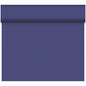 Das Duni GmbH Bio-DC-Tete a Tete 0,4x24m hat eine einfarbig blaue, matte Oberfläche ohne Muster. Hergestellt aus biologisch abbaubarem Material, bietet es nachhaltige Dekoration. Die Rolle ist teilweise vor einem schlichten weißen Hintergrund abgerollt.