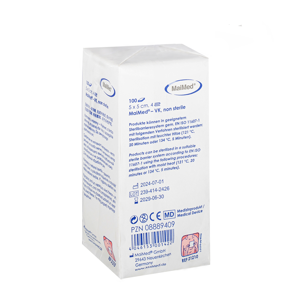 MaiMed-VK unsteril Vlieskompressen zu 100 St./Papiertüte