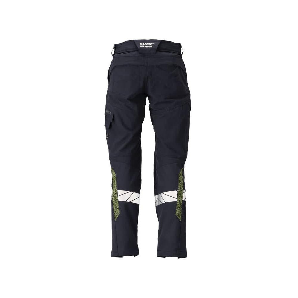 Pantalon, poches genoux, pantalon ULTIMATE STRETCH Multisafe, noir bleu/jaune haute visibilité