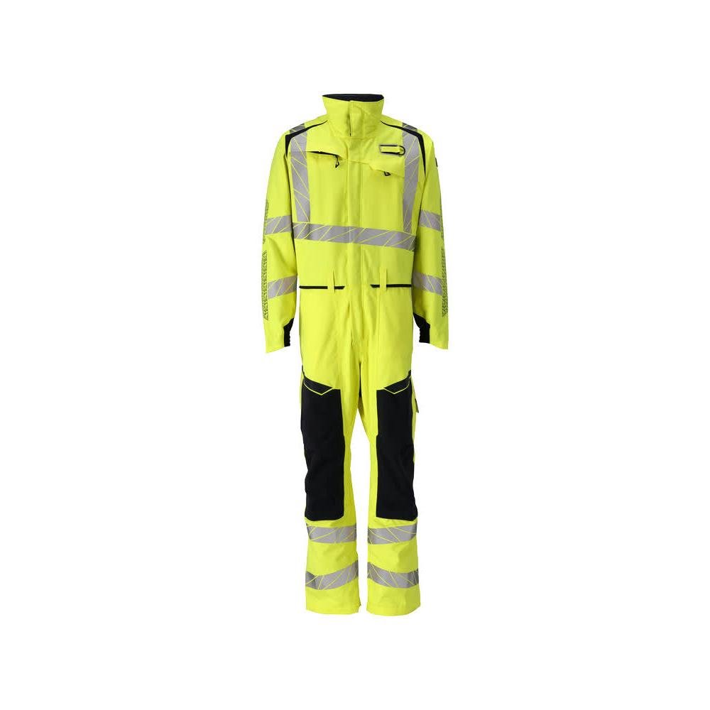 Overall, Knietaschen, Stretch-Einsätze Kombination Multisafe, hi-vis gelb/schwarzblau