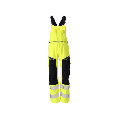 Latzhose, Knietaschen, Stretch-Einsätze Latzhose Multisafe, hi-vis gelb/schwarzblau