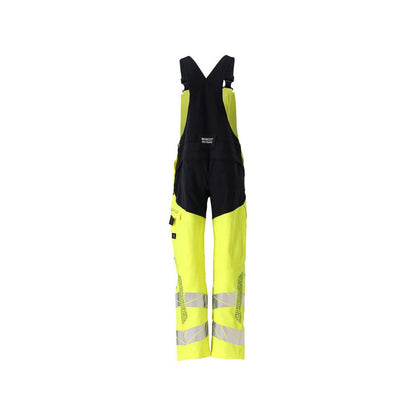 Latzhose, Knietaschen, Stretch-Einsätze Latzhose Multisafe, hi-vis gelb/schwarzblau