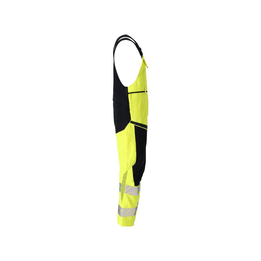 Latzhose, Knietaschen, Stretch-Einsätze Latzhose Multisafe, hi-vis gelb/schwarzblau