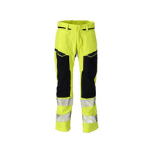 Hose mit Knietaschen, Stretch-Einsätze Hose Multisafe, hi-vis gelb/schwarzblau