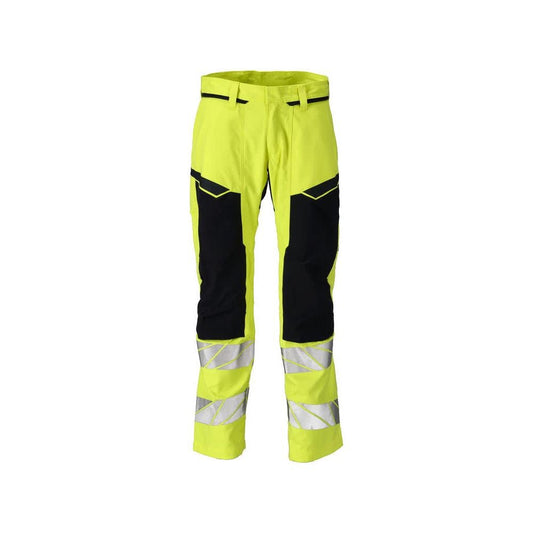 Hose mit Knietaschen, Stretch-Einsätze Hose Multisafe, hi-vis gelb/schwarzblau
