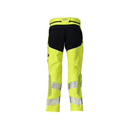 Hose mit Knietaschen, Stretch-Einsätze Hose Multisafe, hi-vis gelb/schwarzblau