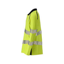 Polo, polo à manches longues Multisafe, jaune haute visibilité/noir-bleu