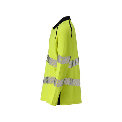 Polo-Shirt, Langarm Polo-shirt Multisafe, hi-vis gelb/schwarzblau