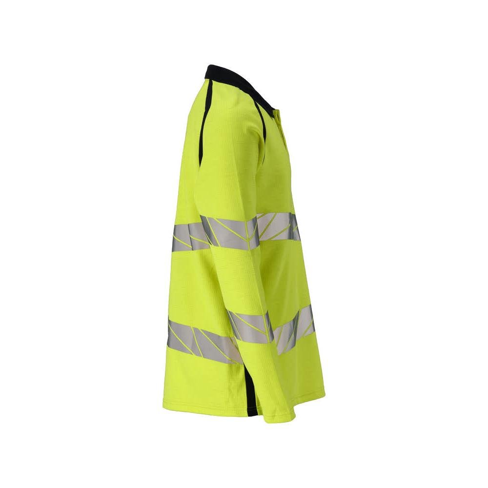 Polo-Shirt, Langarm Polo-shirt Multisafe, hi-vis gelb/schwarzblau