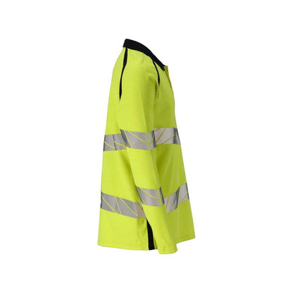 Polo-Shirt, Langarm Polo-shirt Multisafe, hi-vis gelb/schwarzblau