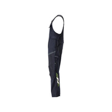 Latzhose, Knietaschen, Stretch-Einsätze Latzhose Multisafe, schwarzblau/hi-vis gelb