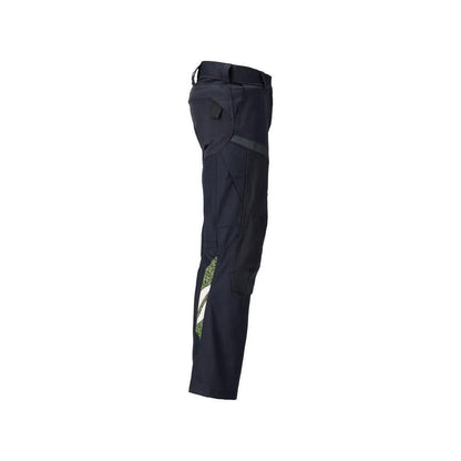 Hose mit Knietaschen, Damen Hose Multisafe, schwarzblau/hi-vis gelb