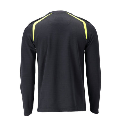 T-Shirt, Langarm, moderne Passform T-shirt Multisafe, schwarzblau/hi-vis gelb
