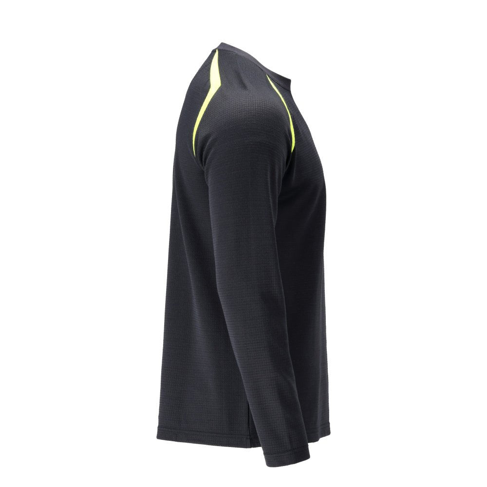 T-Shirt, Langarm, moderne Passform T-shirt Multisafe, schwarzblau/hi-vis gelb