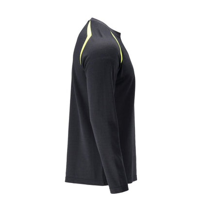 T-Shirt, Langarm, moderne Passform T-shirt Multisafe, schwarzblau/hi-vis gelb