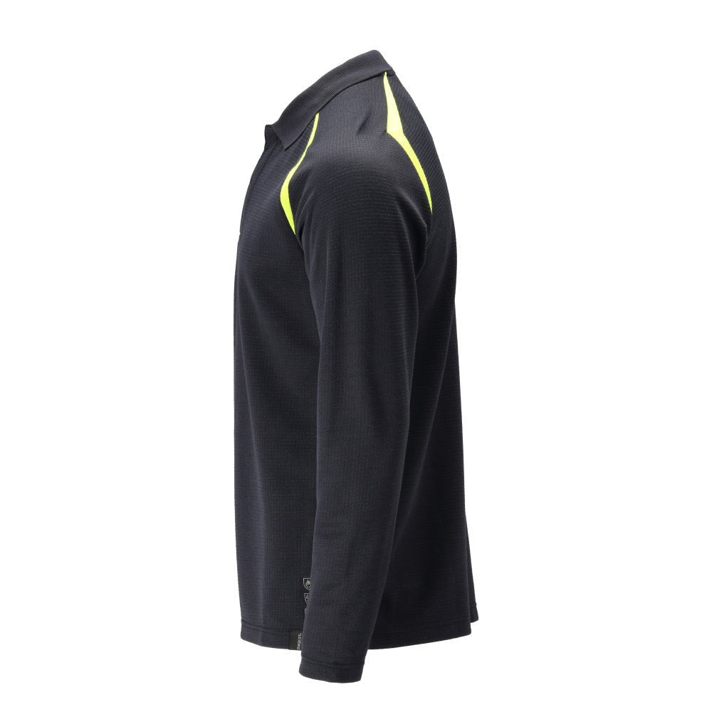 Polo-Shirt, Langarm Polo-shirt Multisafe, schwarzblau/hi-vis gelb