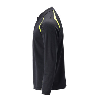 Polo-Shirt, Langarm Polo-shirt Multisafe, schwarzblau/hi-vis gelb