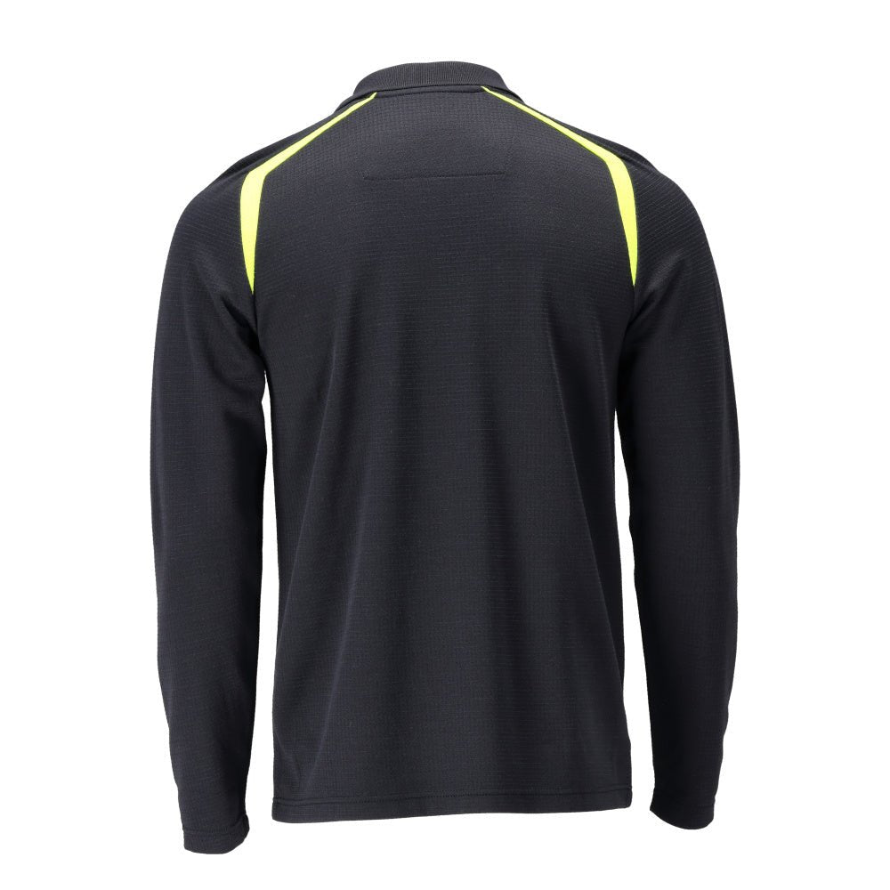 Polo-Shirt, Langarm Polo-shirt Multisafe, schwarzblau/hi-vis gelb