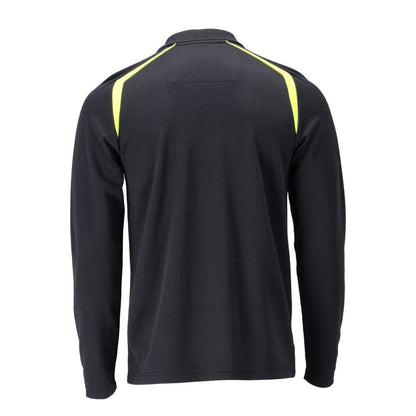 Polo-Shirt, Langarm Polo-shirt Multisafe, schwarzblau/hi-vis gelb