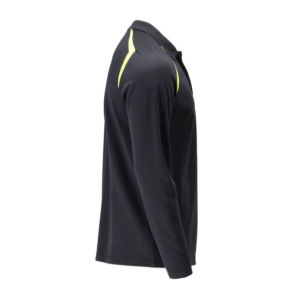 Polo-Shirt, Langarm Polo-shirt Multisafe, schwarzblau/hi-vis gelb