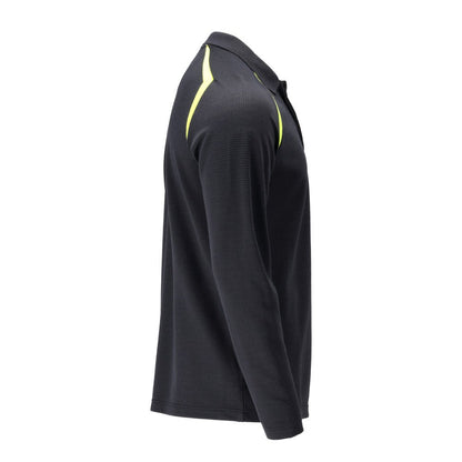 Polo-Shirt, Langarm Polo-shirt Multisafe, schwarzblau/hi-vis gelb