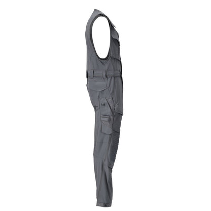Pantalon combiné avec poches genoux, pantalon combiné stretch, gris anthracite