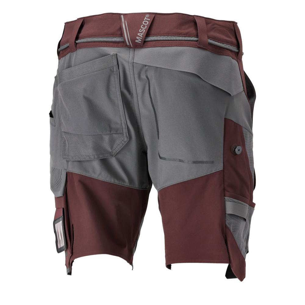 Short, stretch, short léger, bordeaux/gris anthracite