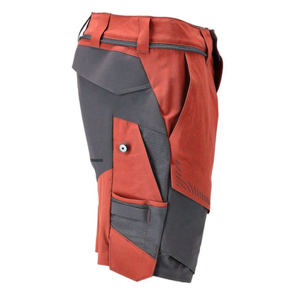 Short, stretch, short léger, rouge automne/gris anthracite