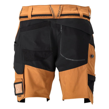Short, stretch, short léger, brun noisette/noir