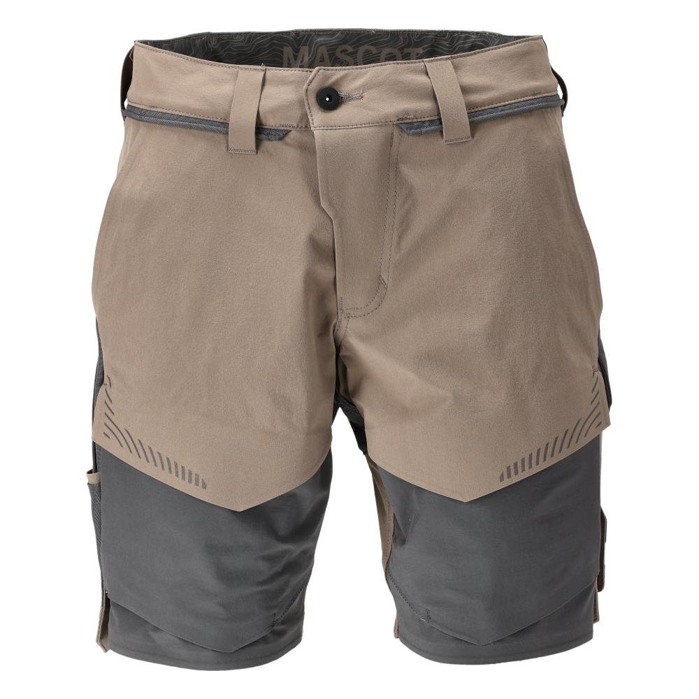 Shorts, Stretch, geringes Gewicht Shorts, dunkles sandbeige/anthrazitgrau