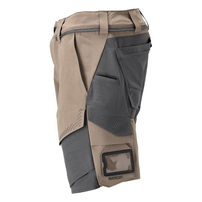 Shorts, Stretch, geringes Gewicht Shorts, dunkles sandbeige/anthrazitgrau