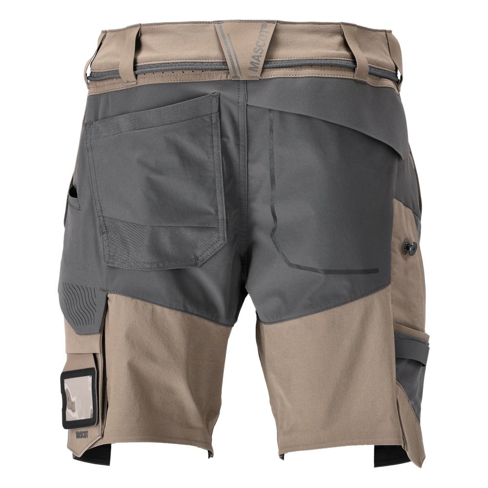 Shorts, Stretch, geringes Gewicht Shorts, dunkles sandbeige/anthrazitgrau