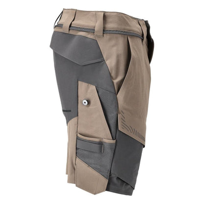 Shorts, Stretch, geringes Gewicht Shorts, dunkles sandbeige/anthrazitgrau