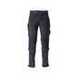Pantalon, poches genoux, résistant, pantalon extensible, noir-bleu