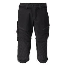 Pantalon trois-quarts, poches genoux, pantalon trois-quarts d'artisan stretch, noir