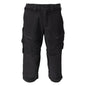 Pantalon trois-quarts, poches genoux, pantalon trois-quarts d'artisan stretch, noir
