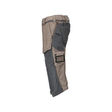 Dreiviertel-Hose, Knietaschen, Stretch Handwerker-Dreiviertel-Hose, dunkles sandbeige/anthrazitgrau