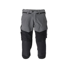 Dreiviertel-Hose, Knietaschen, Stretch Handwerker-Dreiviertel-Hose, anthrazitgrau/schwarz