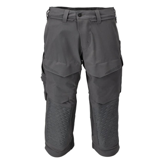 Dreiviertel-Hose, Knietaschen, Stretch Handwerker-Dreiviertel-Hose, Anthrazitgrau